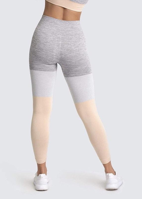 the keeper SET full length legging & crop colour block pale blush